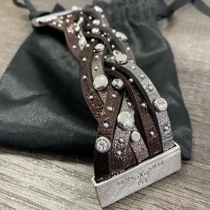 Brighton Metallic Leather Cuff